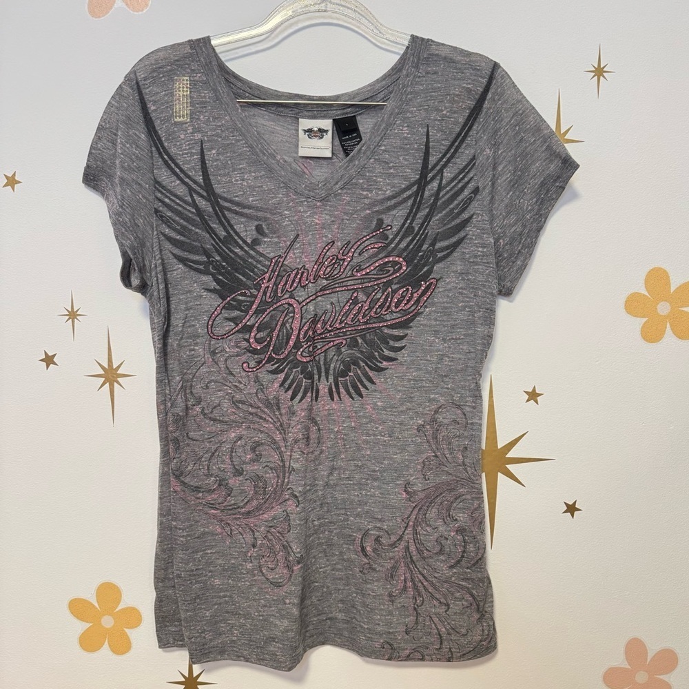 Harley Davidson Embellished Women’s V-neck